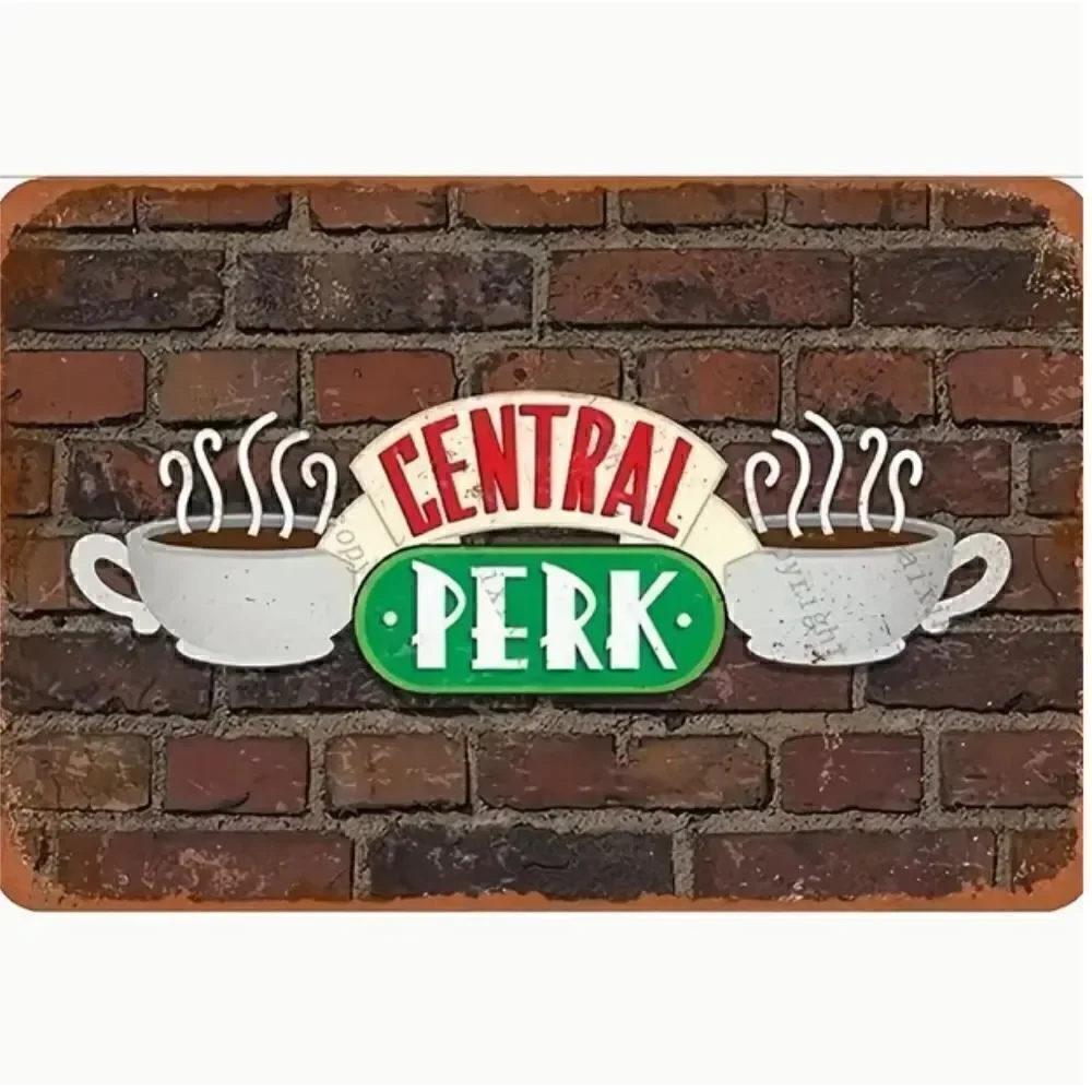 Central Perk Metal Tin Sign Friends Vintage Plaque Decor For Home Room Bar